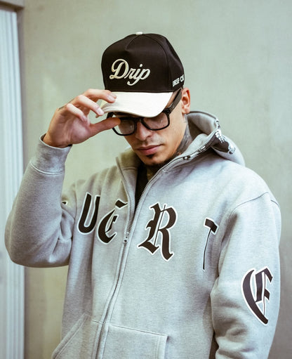 Gorra Black Visor Cream Drip lateral derecha - snapback streetwear Costa Rica