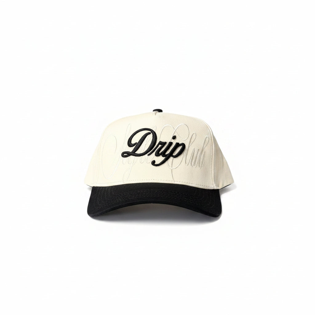 Gorra Sign Beige and Beige Drip Club detalle - snapback streetwear Costa Rica