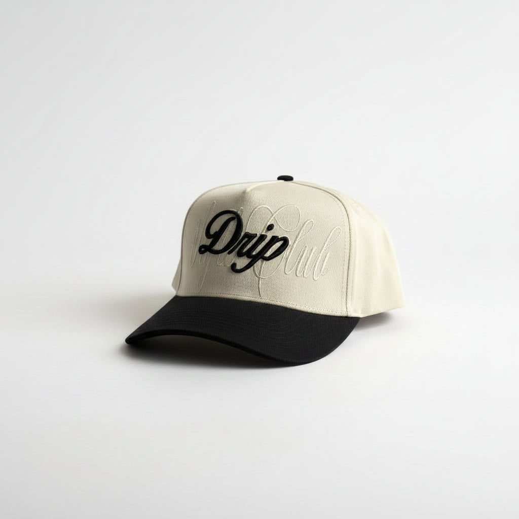 Gorra Sign Beige and Beige Drip Club frente - snapback tono arena streetwear Costa Rica