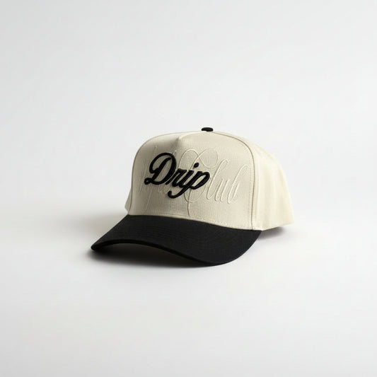 Gorra Sign Beige and Beige Drip Club frente - snapback tono arena streetwear Costa Rica