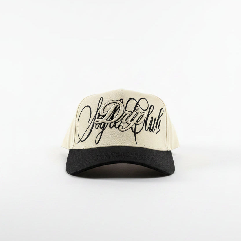 Gorra Sign Beige and Black Drip Club detalle - snapback streetwear Costa Rica