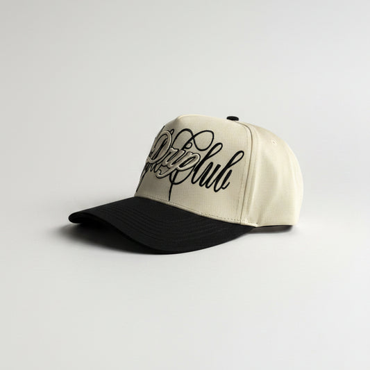 Gorra Sign Beige and Black Drip Club frente - snapback bicolor streetwear Costa Rica