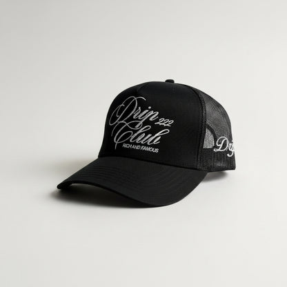 Gorra Trucker Black Drip Club detalle - gorra trucker streetwear Costa Rica