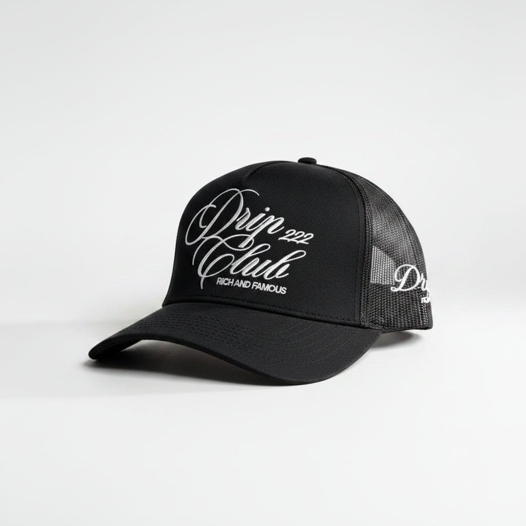 Gorra Trucker Black Drip Club frente - gorra trucker streetwear Costa Rica
