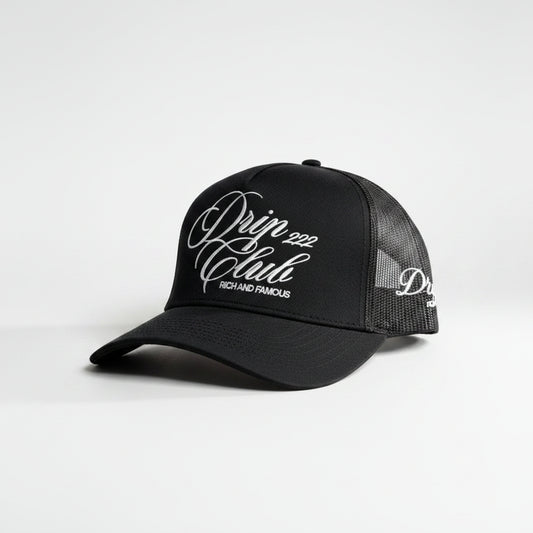 Gorra Trucker Black Drip Club frente - gorra trucker streetwear Costa Rica