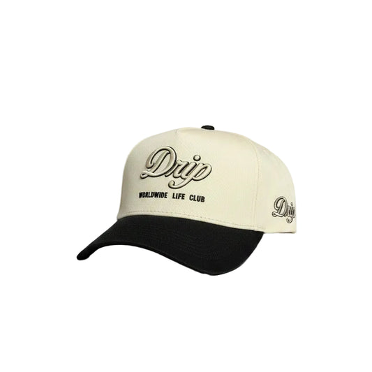 Gorra Worldwide Cream and Black Drip frente - snapback streetwear Costa Rica