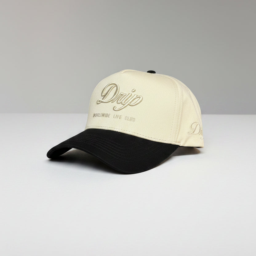 Gorra Worldwide Cream Drip frente - snapback crema streetwear Costa Rica