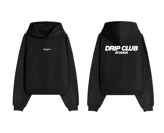 Hoodie Stone negro y blanco Drip Club - sudadera stone wash bicolor Costa Rica