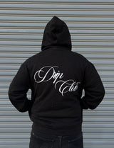 Hoodie Stone negro Drip Club modelo - sudadera stone wash Costa Rica