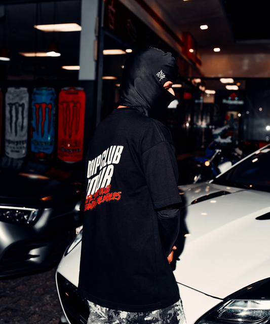 Ski Mask negro Drip Club detalle - accesorio streetwear Costa Rica